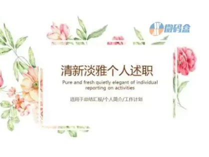 清新淡雅个人述职ppt模板