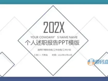 2022年个人述职报告商务总结PPT模板