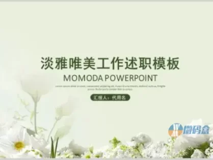 淡雅唯美工作述职pp模板