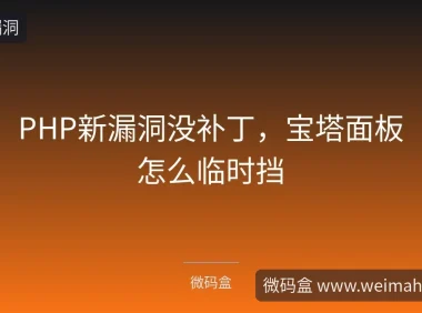 PHP新漏洞没补丁,宝塔面板怎么临时挡